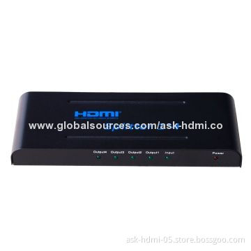 HDMI1.4 1x4 Splitter with 5V DC/2A Power Supply